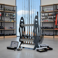Fish-Shaped Rod Rack Stable Standing Base Lure Rod Storage Rack Anti-Fall Edge Fishing Pole Stand for Fishermen, Tackle Room, Garage