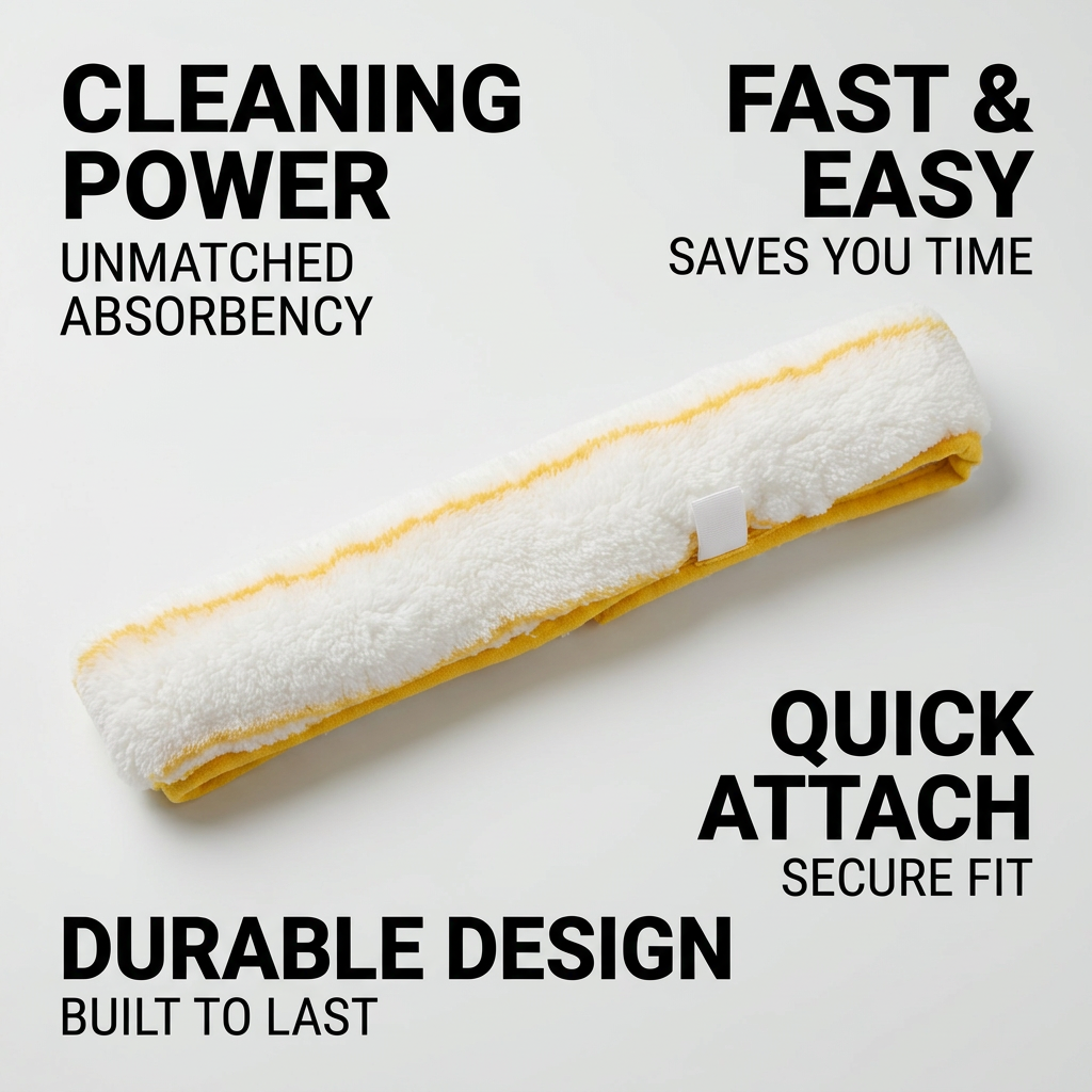 Window Cleaner Long Handle, Cleaning Kit Window Scrubber, Microfiber Window Scrubber Combo, Extendable Window Cleaning Kit