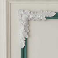 4 Pieces French Design Wall Corner Ornament White Finish PU Corner Applique