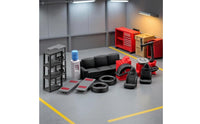 Colored Finish 1/64 Scale Garage Set Molded Definition Garage Accessory Set Realistic Tool Rack Highly Detailed