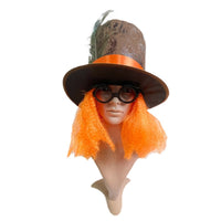 Halloween Party Mask Headwear Peacock Feather Orange Wig Hat Irish Hat Magician Hat