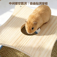 荷兰猪豚鼠木质清凉吊床凉席平台玩具棉垫秋千解闷跳台木架造景