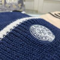 Beanie Hat with Embroidered Letters for Winter, Wool Blend Knit with Ear Flaps for Cold Weather, Foldable Thick Warm Design
