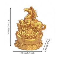 Currency Base Horse Figurine Gold-Colored Home Decor Metallic Finish