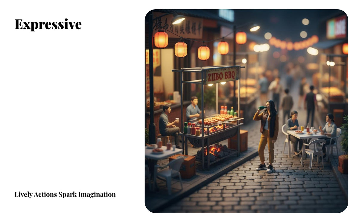 Miniature BBQ Scene Figurine High Intricacy 1:64 Scale Human Miniature model:64 Scale People Figure Realistic Features Tiny