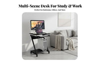 Wheeled Laptop Desk Movable Design Overbed Table Sturdy Construction for Bedroom
