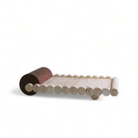 Resin Tray with Wood Mineral-Look cylinderLook Sculptural Centerpiece Tray Low-Profile for Coffee Table