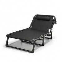 Multi-Position Foldable Reclining Bed Space-Saving Adjustable Recliner Compact Lounger Stable for Camping