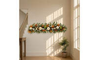 Fall Garland with Pumpkins Seasonal Artificial Maple Leaf Garland Realistic for Mantels