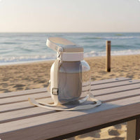 Portable Dog Water Cup with Strap Foldable Pet Water Bottle Wide Mouth Travel Bowl for Outdoor