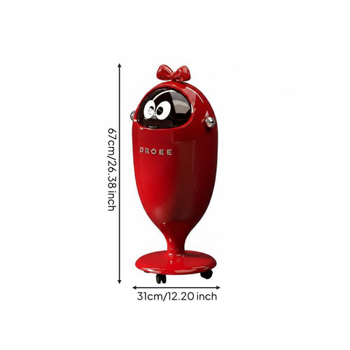 Standing Trash Can with Lid Luxury Appearance Decorative Bowknot Wastebasket
