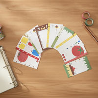 Vintage M5 Tri-Fold Sushi Grass Pudding Tomato Girl Heart Loose Leaf Notebook Refills