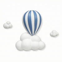 Hot Air Balloon Wall Decor Raised Hot Air Balloon Wall Art Striped for Bedroom