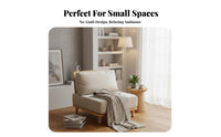 Armless Wooden Couch Wabi-Sabi Aesthetic Upholstered Settee Nordic Inspired Sturdy Construction for Homeowners, Students, Study