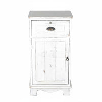 Narrow Bedside Cabinet Retro Design Narrow Storage Locker with Drawer Distressed Finish Large Capacity for Bedroom, Small Areas