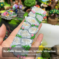 Small Landscape Walkway DIY Miniature Stone Path Realistic Miniature Stepping Stone Road for Miniaturists, Hobbyists