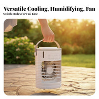 Desktop Air Chiller 7-Color Portable Water-Cooled Chiller Triple Fan Settings Speeds Desktop Misting Fan for Bedroom, Dorm Room, Camping
