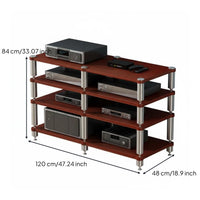 Audio Equipment Stand Stable Structure Audio Amplifier Stand Heavy Duty Amplifier Cabinet for Audiophiles, Home Theater Enthusiasts, Studio