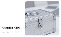 Heavy Duty Lockable Money Box Lightweight Lockable Storage Box Reinforced Corners Metal Document Case Soft Interior Lining for Business Owners, Professionals, Office, Retail Retail Outlet, Workshop, Worksites