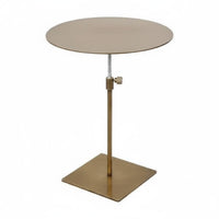 Adjustable Height Table Stainless Steel Minimalist Metal End Table Space Saving Compact Bedside Nightstand for Living Room, Bedroom