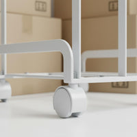 Mobile Cardboard Organizer Japanese Style Cardboard Box Storage Rack With Wheels Utility Cart for Warehouse