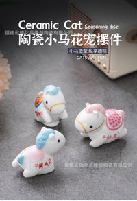 文创 中式杂货 陶瓷创意小马系列桌面装饰品 家居日用工艺小摆件