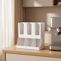 Two-Tier Cup Storage Rack Wall-Mounted Coffee Bar Organizer Freestanding Paper Cup Dispenser Space-Saving for Offices, Cafes, Breakroom, Kitchen Countertop