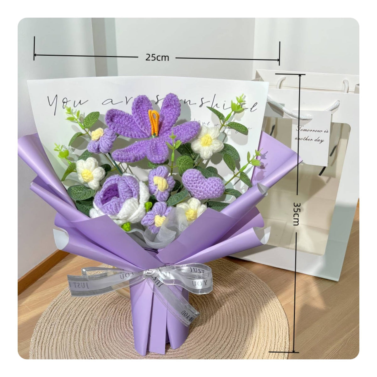 Handmade Yarn Flower Arrangement Unique Gift Woven Floral Arrangement