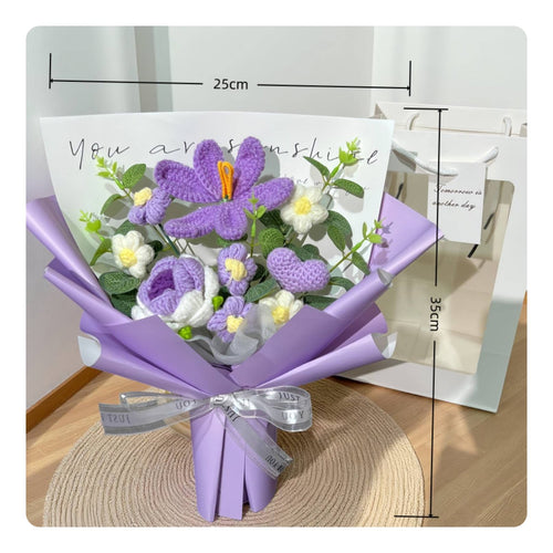 Handmade Yarn Flower Arrangement Unique Gift Woven Floral Arrangement