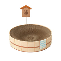 Cat Scratching Bed with Spring Sign Corrugated Cat Scratching Lounge Bed Tub-Shaped Scratcher Bowl for kittens , Kittens, Living Room
