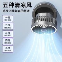 跨境新款桌面风扇学生宿舍折叠风扇USB充电式灯光风扇户外露营扇