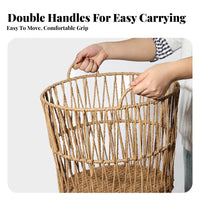 Woven container with Lid French & design Laundry Hamper Large Capacity for Living Room