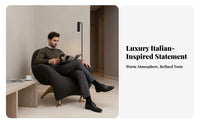 Half-moonShaped Armchair Italian Aesthetic Deep Seat Armchair Designer Piece Artistic for Interior Designers, Living Room