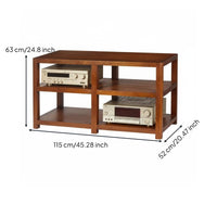 Solid Wood Audio Rack High-Fidelity Grade High-Fidelity Equipment Stand Rounded Edges Wooden Stereo Component Shelf for Audiophiles, Listening Room