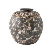 Ceramic Vase Ribbed Tabletop Vase Textured for Entryway