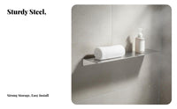 Rustproof Wall Mounted Bathroom Shelf Floating Bathroom Shelf Long-Lasting for Renters, Adults, Washroom, Toilet, Living Room
