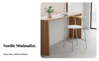 Retro Design Wishbone Back High Seat Minimalist Aesthetic Bar Stool With Footrest Counter Chair Long-Lasting Construction for Cafe Owners, Homeowners, Interior Designers, Restaurant, Kitchen, Reception Area