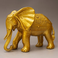 Brass Elephant Figurine Pair, Chinese Style, Indoor/Outdoor Decor