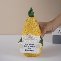 菠萝地精gnome名片夹跨境创意装饰摆件树脂节日礼物Be A Pineappl