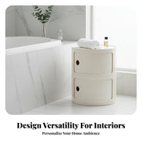 Round Stackable Cabinet Nordic Aesthetic Round Nightstand Stackable Storage Unit Multifunctional Stackable Storage Storage