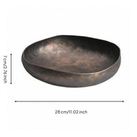Aluminum Bowl with Textured Finish Irregular Sculptural Bowl Organic for Coffee Table, Sideboard, Entryway Console