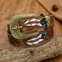 Belt with Bull Skull Buckle Country Belt with Bull Head Buckle Rugged Apparel for Men, Cowboys, Rodeo, Costume Parties