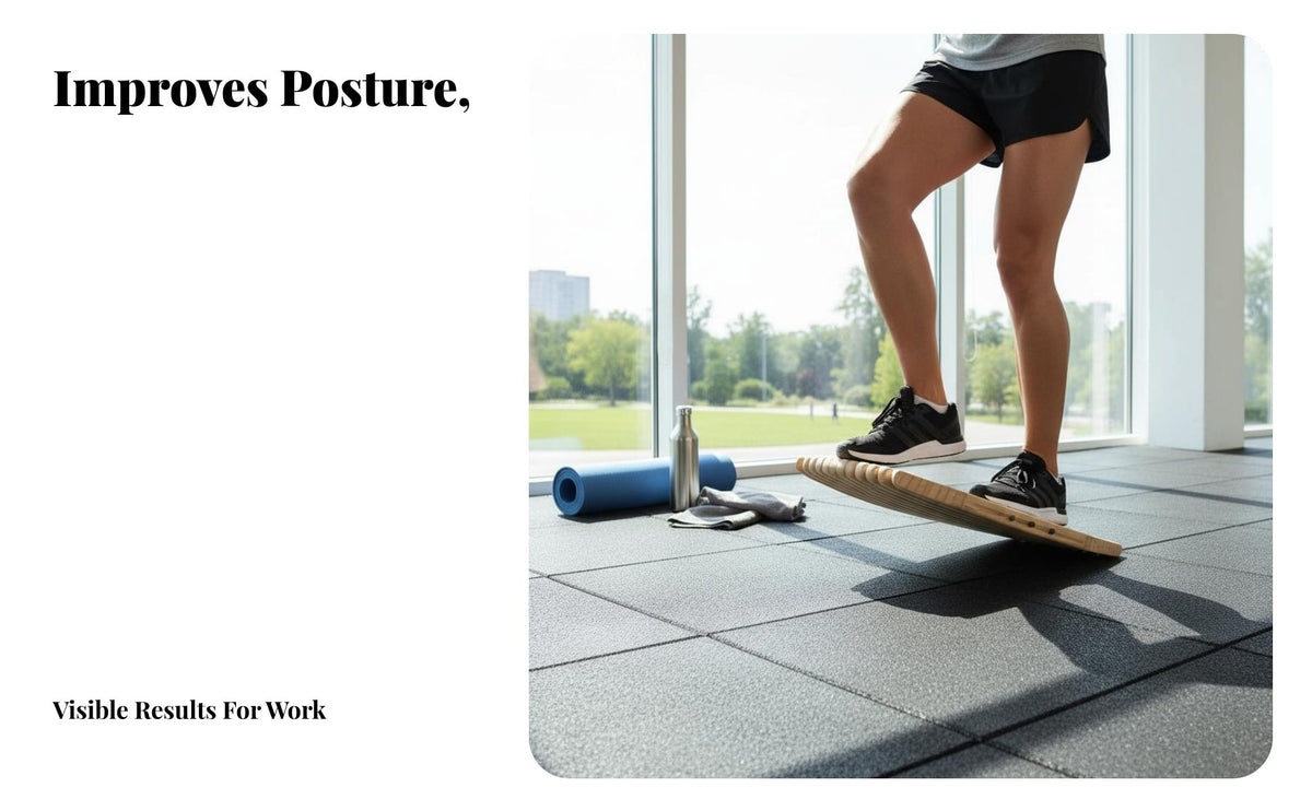 Ankle Strength Training Foot Massage Balance Board Core Strengthening Standing Desk Balance Board Solid Wood Construction Ergonomic Accessory Portable for Golfers