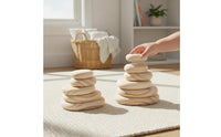 Early Learning Wooden Stacking Stones Polished Edges Rainbow Stacking Stones for Home, Preschool