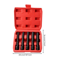 5 Pieces Impact Socket Set with Case Narrow-Wall Socket Set with Case Heavy-Duty Tools for Automotive Repair, Garage