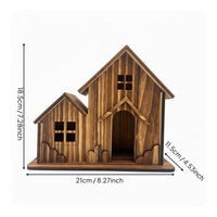 Wooden Villa Birdhouse Natural Wood Garden Accessory Easy to Hang for Gardeners