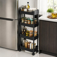 Narrow Rolling Storage Trolley Easy to Move Slim Space Organizer Trolley Sturdy