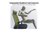 Highspine support Task Chair with Headrest Breathable rearrest Rolling Desk Seat