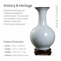 Jingdezhen Crackle Glaze Vase, New Chinese Style