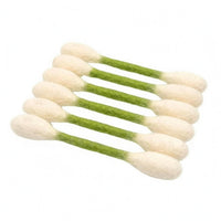 6 Pieces Cat Toy Swab Oversized Cotton Swab Cat Toy Pet Plaything Fuzzy Wood Shaft for Cats